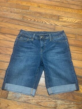 Faded Glory Blue Denim Shorts with Contrast Stitching